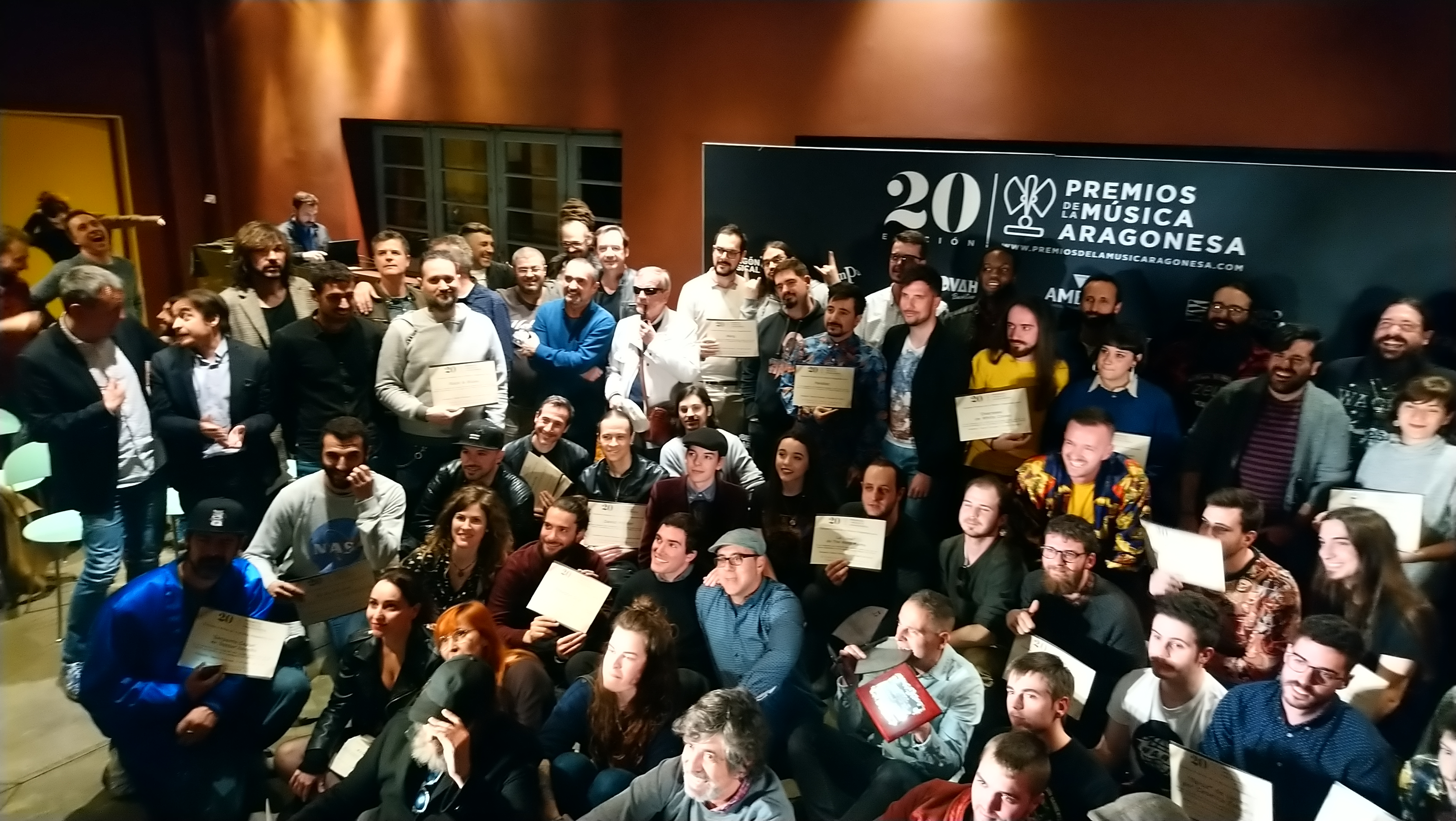 XX Premios de la Música Aragonesa. Foto de Familia.